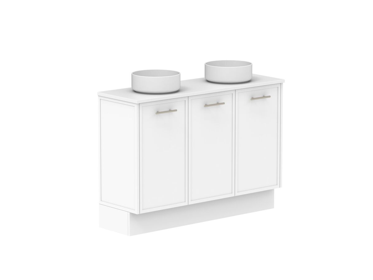 Reece Kado Lux Ensuite All Door 1200mm Floor Mounted Vanity Double Basin 20mm Cherry Pie Top
