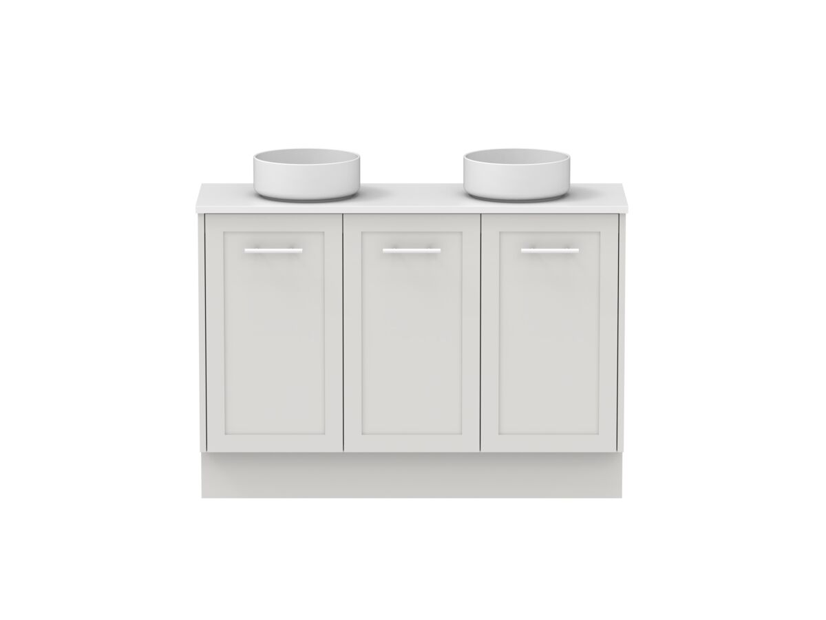 reece Kado Lux Ensuite All Door 1200mm Floor Mounted Vanity Double Basin 20mm Cherry Pie Top