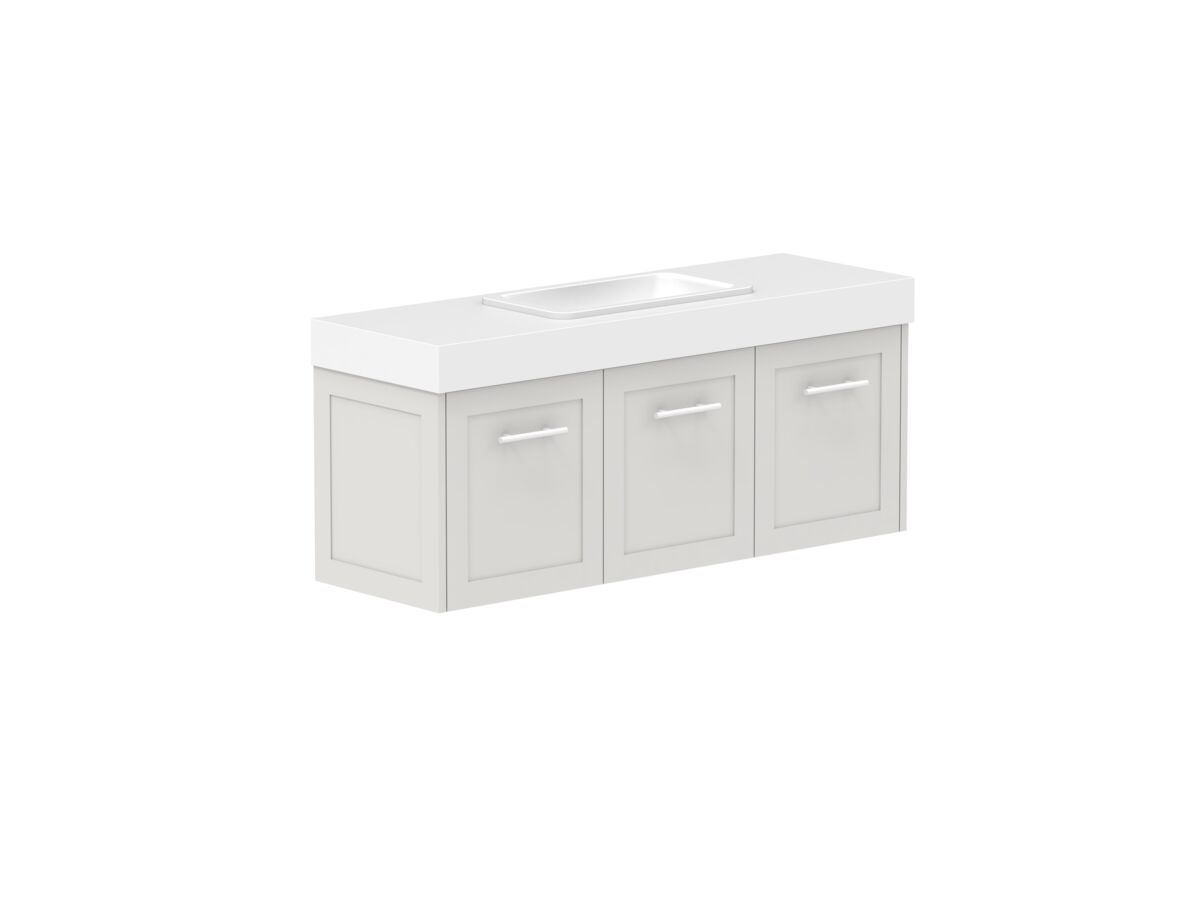 Reece Kado Lux Ensuite All Door 1200mm Wall Hung Vanity Centre Basin 90mm Cherry Pie Top