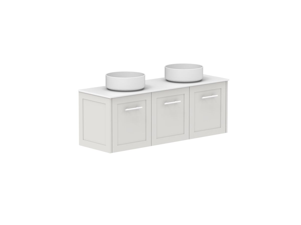 Reece Kado Lux Ensuite All Door 1200mm Wall Hung Vanity Double Basin 12mm Durasein Top