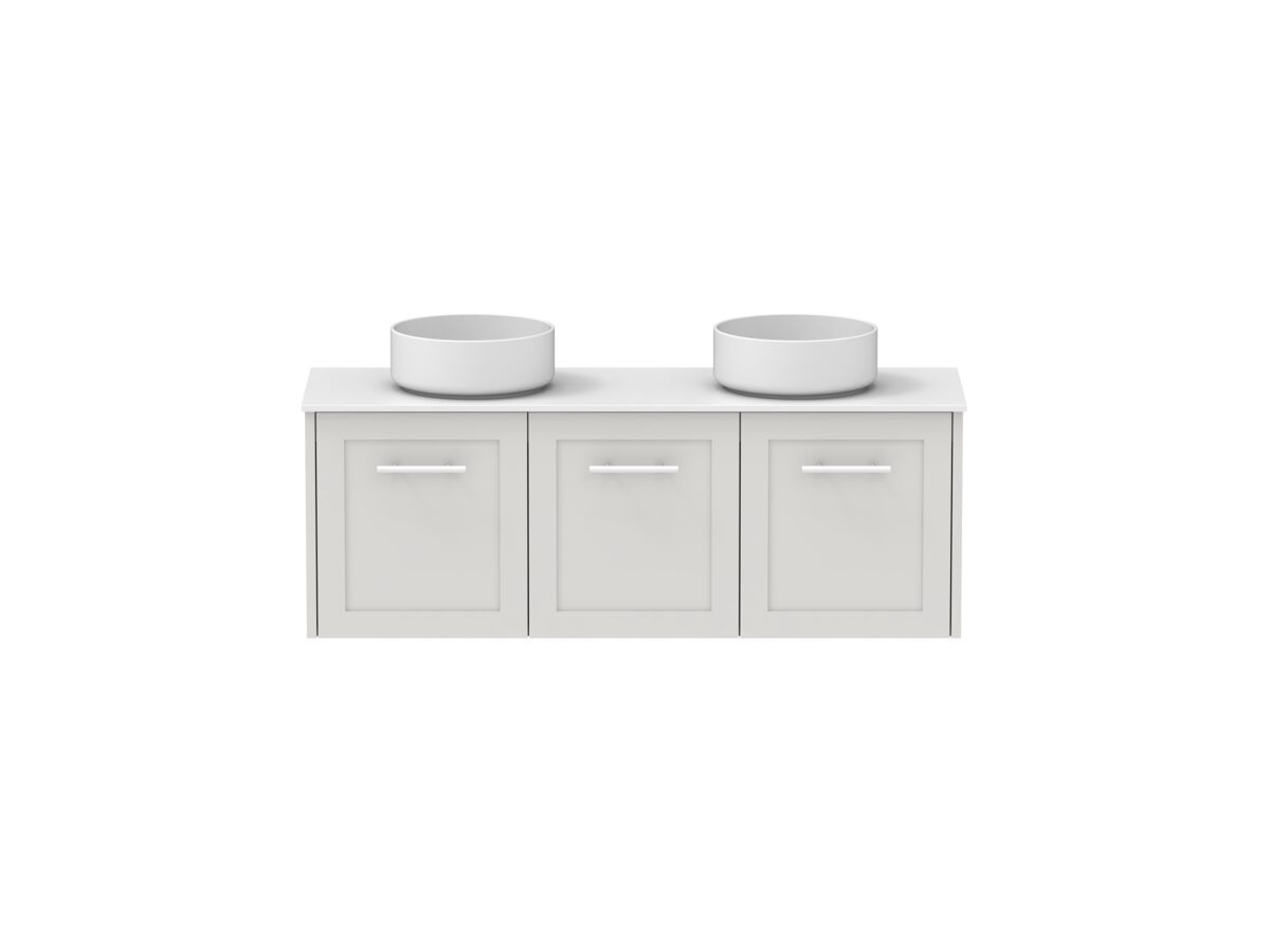 reece Kado Lux Ensuite All Door 1200mm Wall Hung Vanity Double Basin 12mm Durasein Top