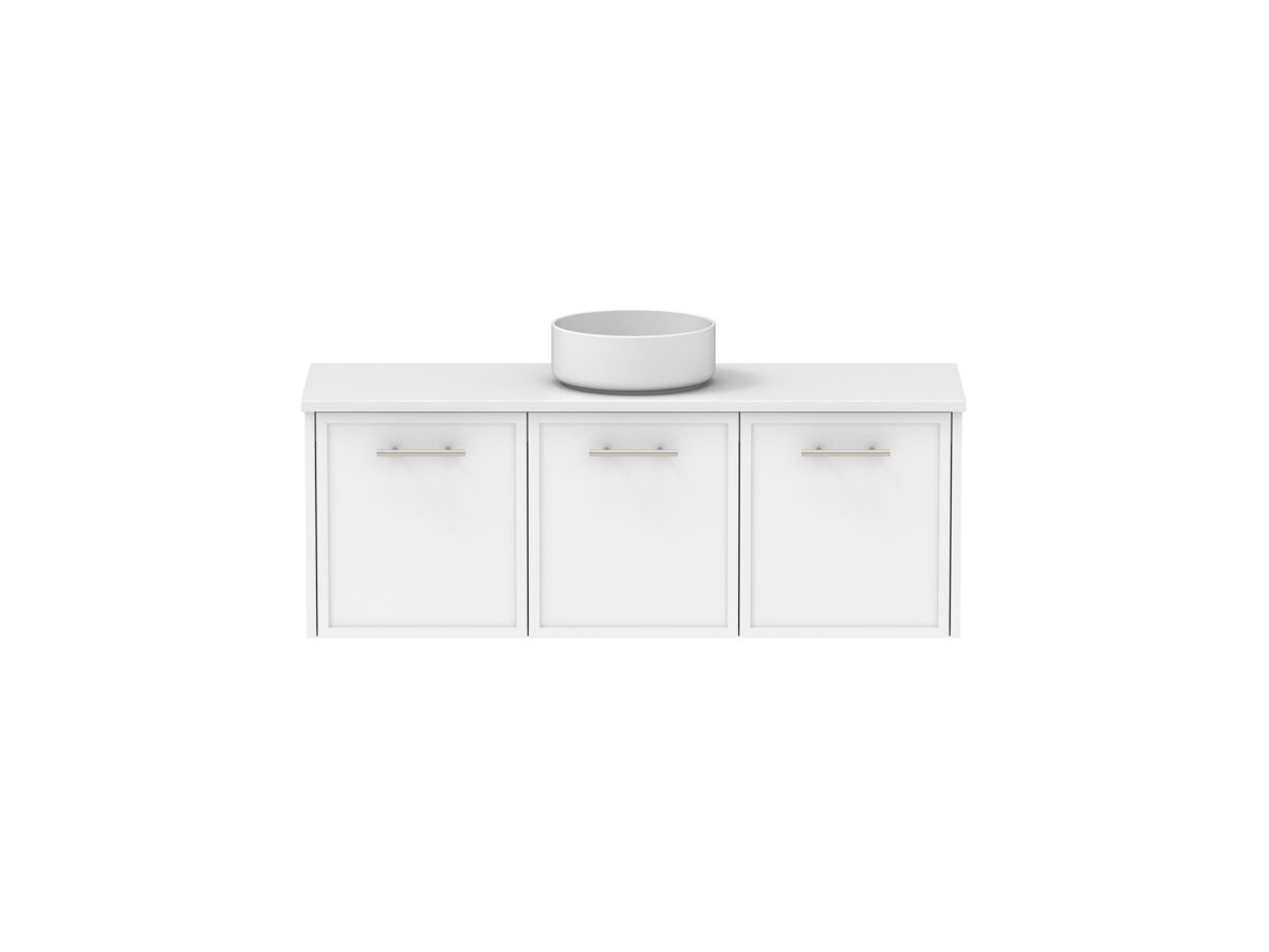 Reece Kado Lux Ensuite All Door 1200mm Wall Hung Vanity Centre Basin 20mm Caesarstone Mineral Top