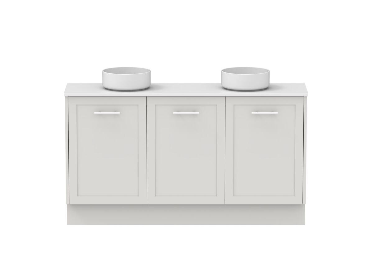reece Kado Lux Ensuite All Door 1500mm Floor Mounted Vanity Double Basin 20mm Cherry Pie Top