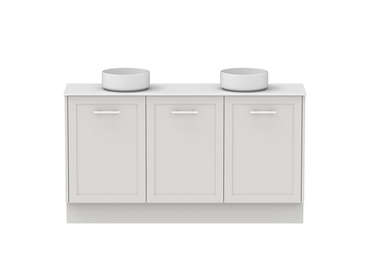 reece Kado Lux Ensuite All Door 1500mm Floor Mounted Vanity Double Basin 12mm Durasein Top