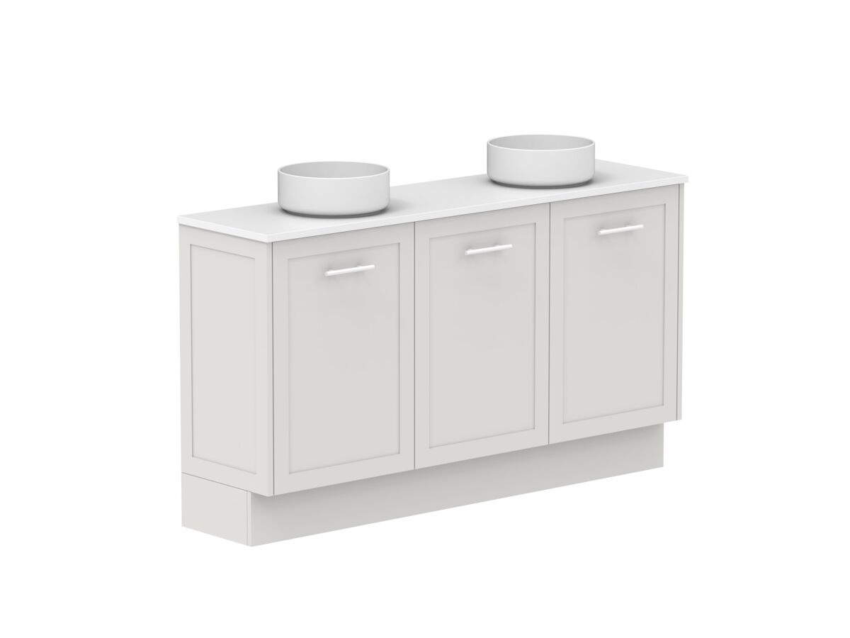 Reece Kado Lux Ensuite All Door 1500mm Floor Mounted Vanity Double Basin 20mm Cherry Pie Top