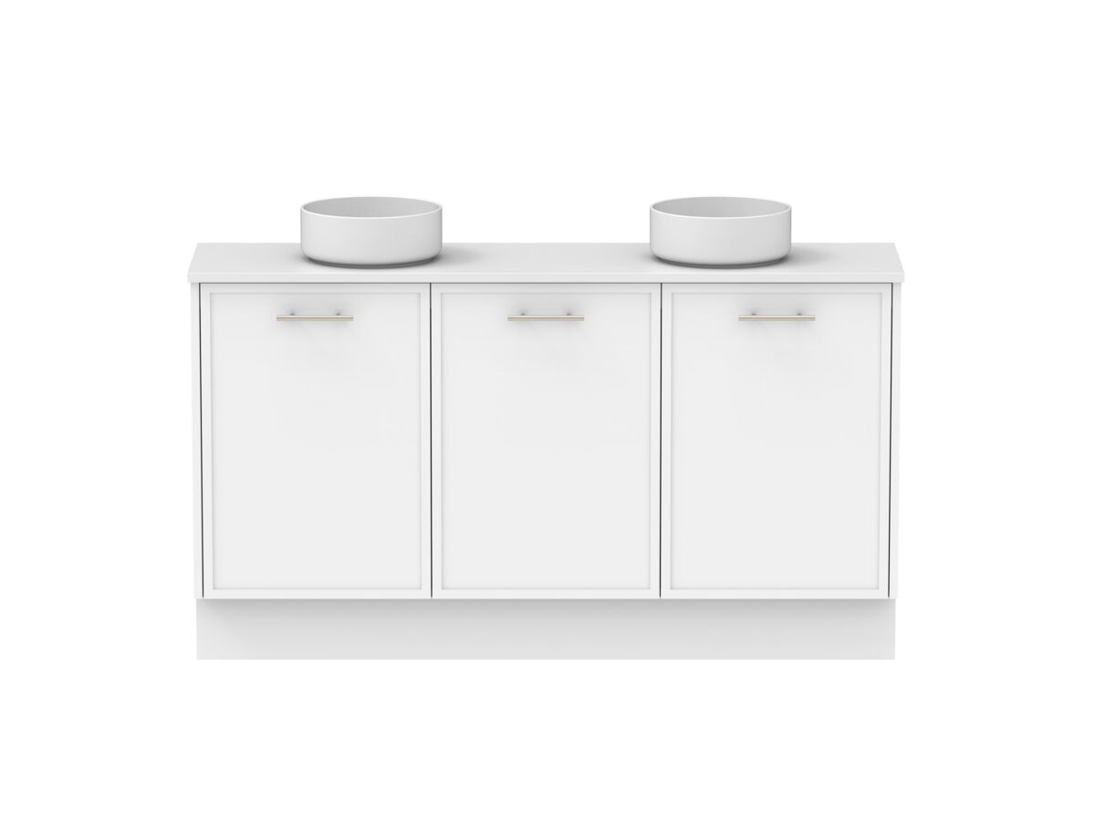 Reece Kado Lux Ensuite All Door 1500mm Floor Mounted Vanity Double Basin 20mm Cherry Pie Top
