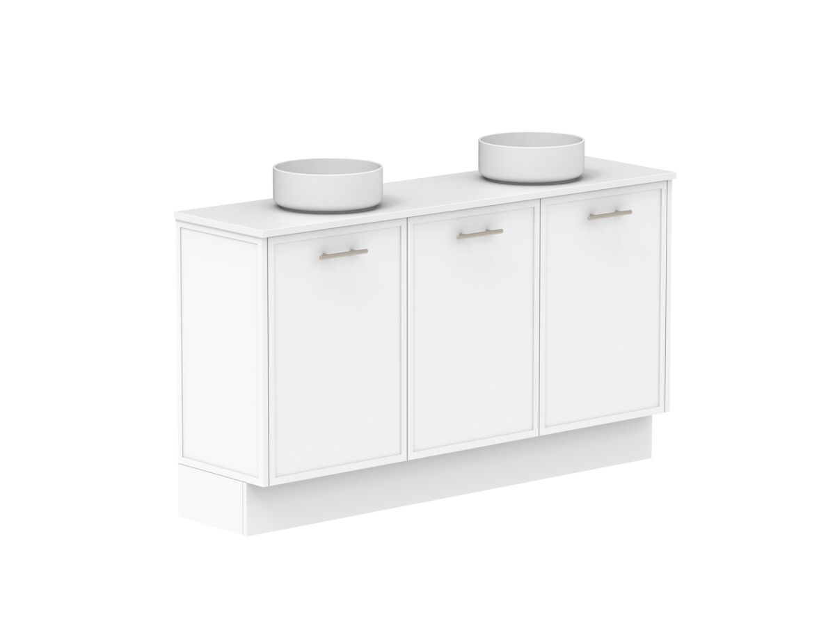 Reece Kado Lux Ensuite All Door 1500mm Floor Mounted Vanity Double Basin 20mm Cherry Pie Top