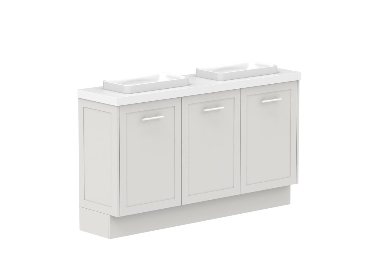 Reece Kado Lux Ensuite All Door 1500mm Floor Mounted Vanity Double Basin 50mm Durasein Top