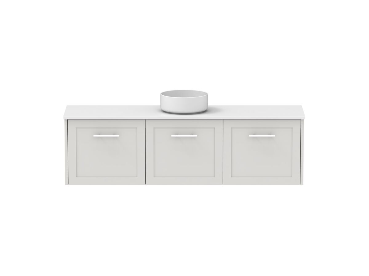 reece Kado Lux Ensuite All Door 1500mm Wall Hung Vanity Centre Basin 20mm Cherry Pie Top