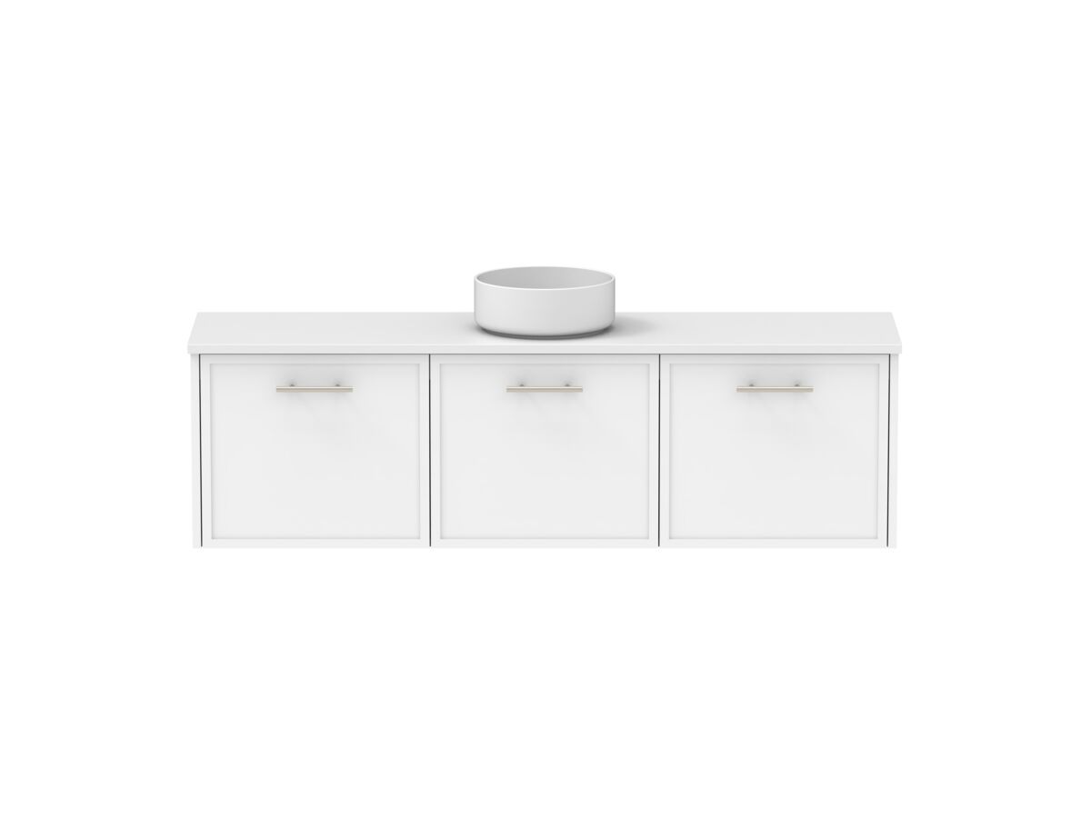 Reece Kado Lux Ensuite All Door 1500mm Wall Hung Vanity Centre Basin 20mm Caesarstone Mineral Top