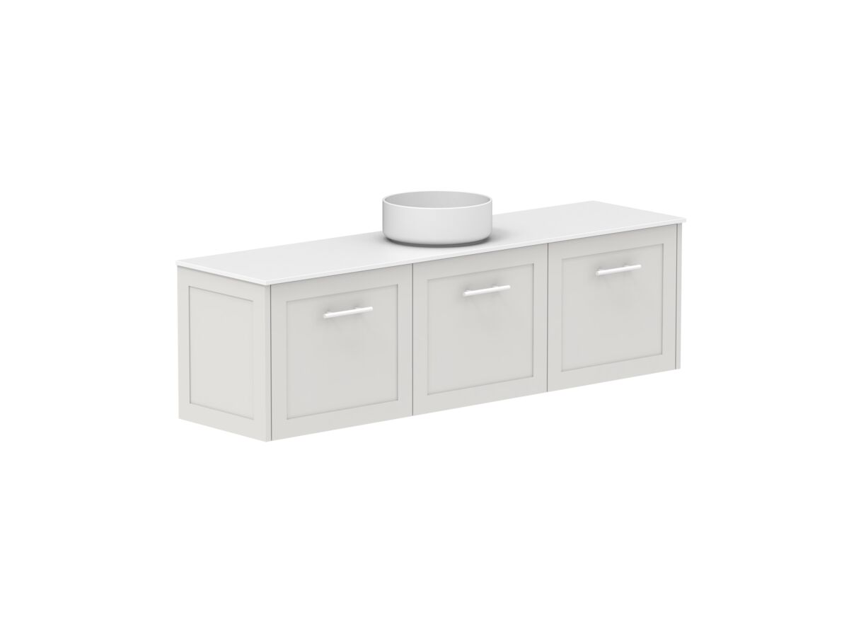 Reece Kado Lux Ensuite All Door 1500mm Wall Hung Vanity Centre Basin 12mm Durasein Top