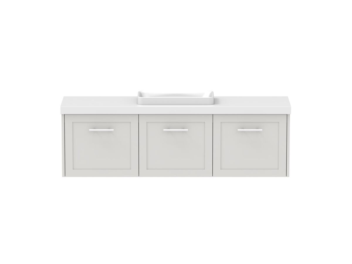 reece Kado Lux Ensuite All Door 1500mm Wall Hung Vanity Centre Basin 50mm Cherry Pie Top