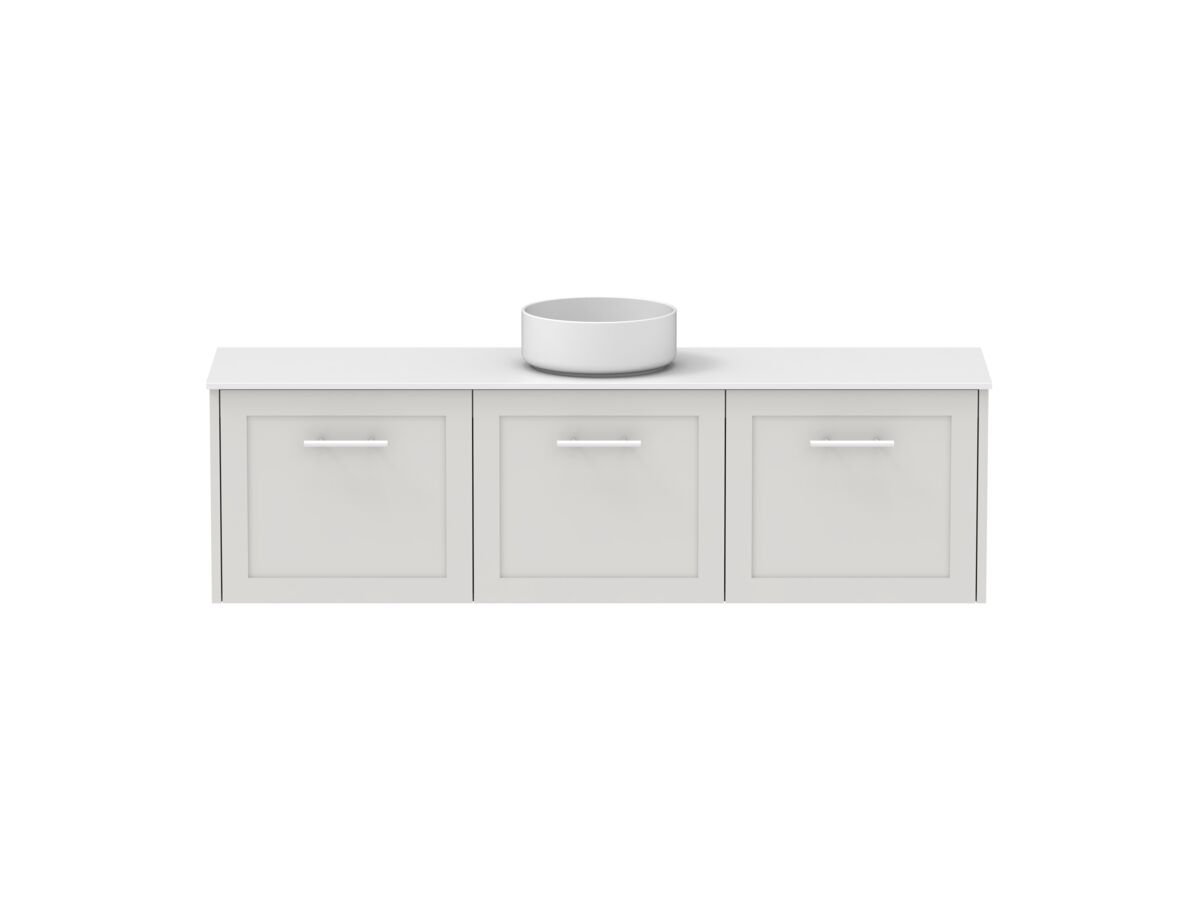 reece Kado Lux Ensuite All Door 1500mm Wall Hung Vanity Centre Basin 12mm Durasein Top