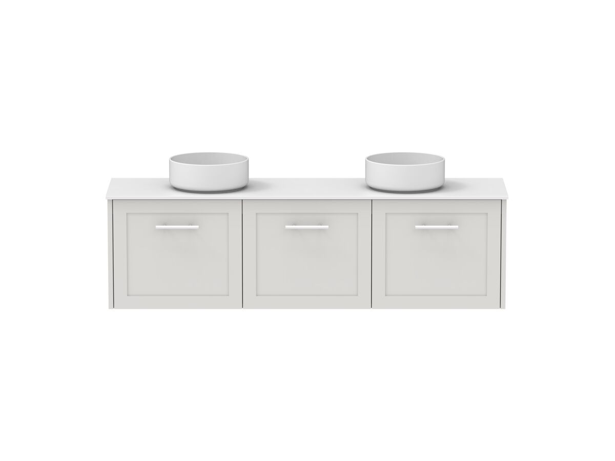 reece Kado Lux Ensuite All Door 1500mm Wall Hung Vanity Double Basin 12mm Durasein Top