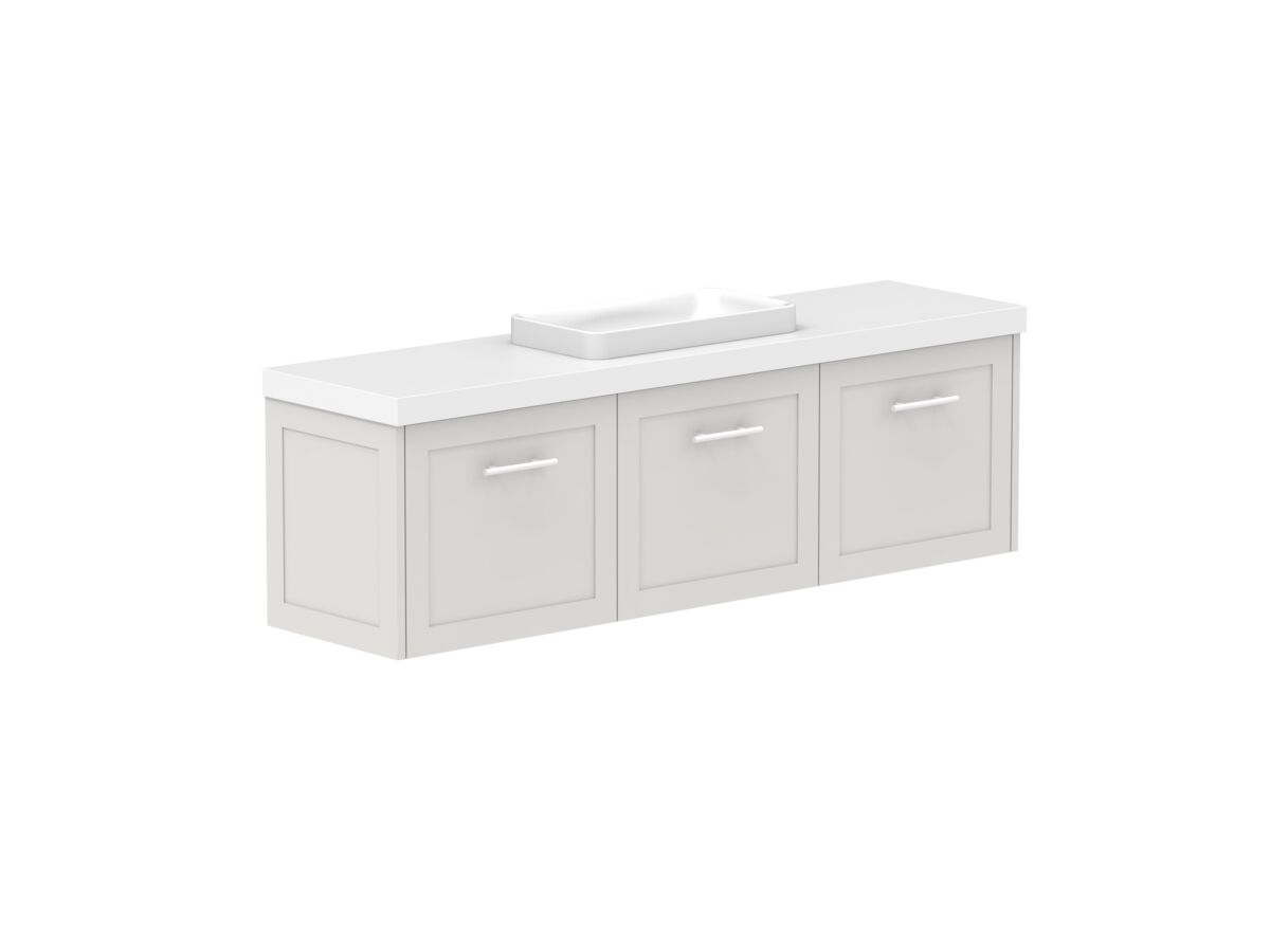 Reece Kado Lux Ensuite All Door 1500mm Wall Hung Vanity Centre Basin 50mm Durasein Top
