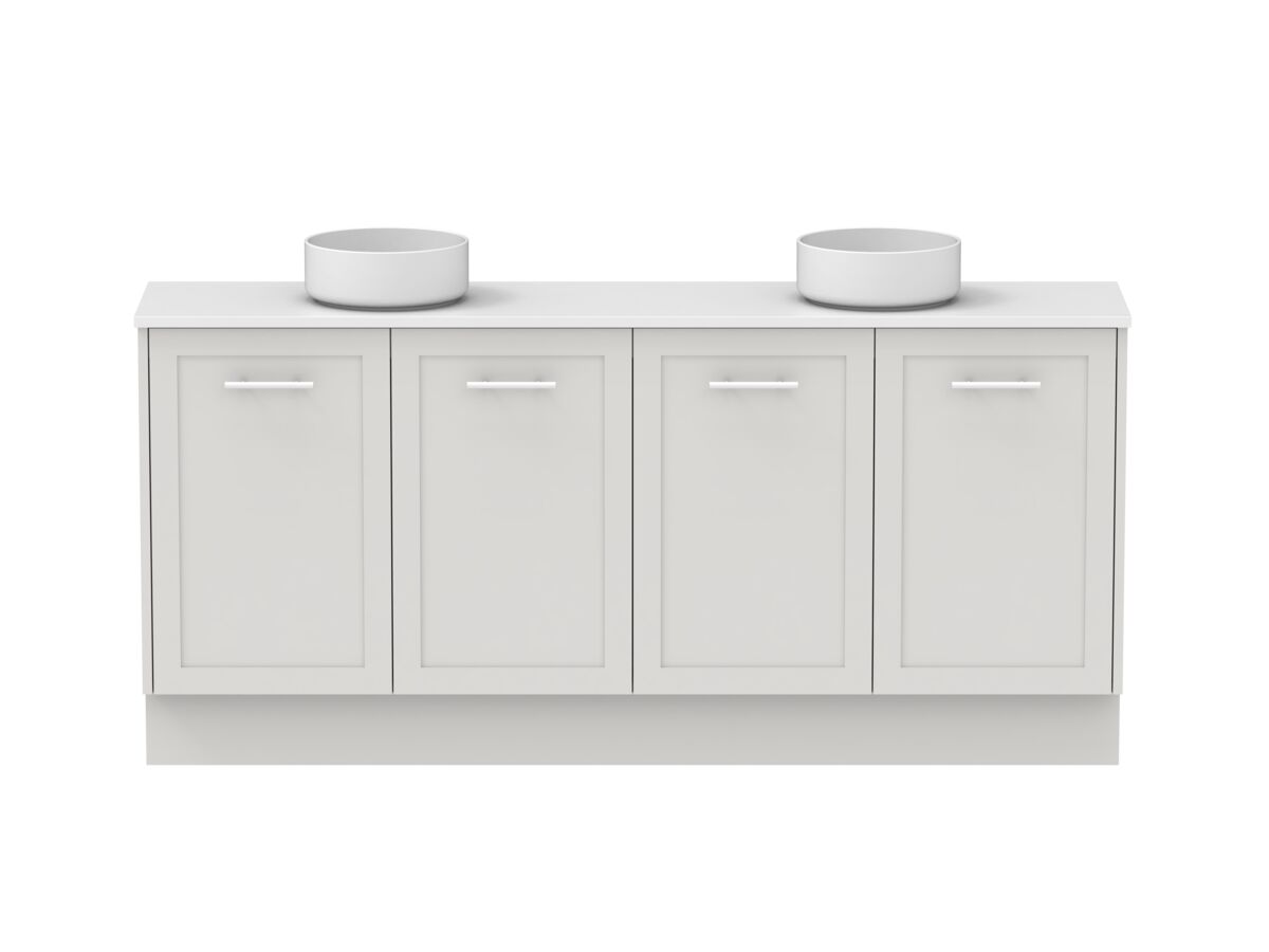 reece Kado Lux Ensuite All Door 1800mm Floor Mounted Vanity Double Basin 20mm Caesarstone Mineral Top