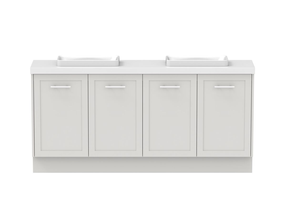 reece Kado Lux Ensuite All Door 1800mm Floor Mounted Vanity Double Basin 50mm Durasein Top