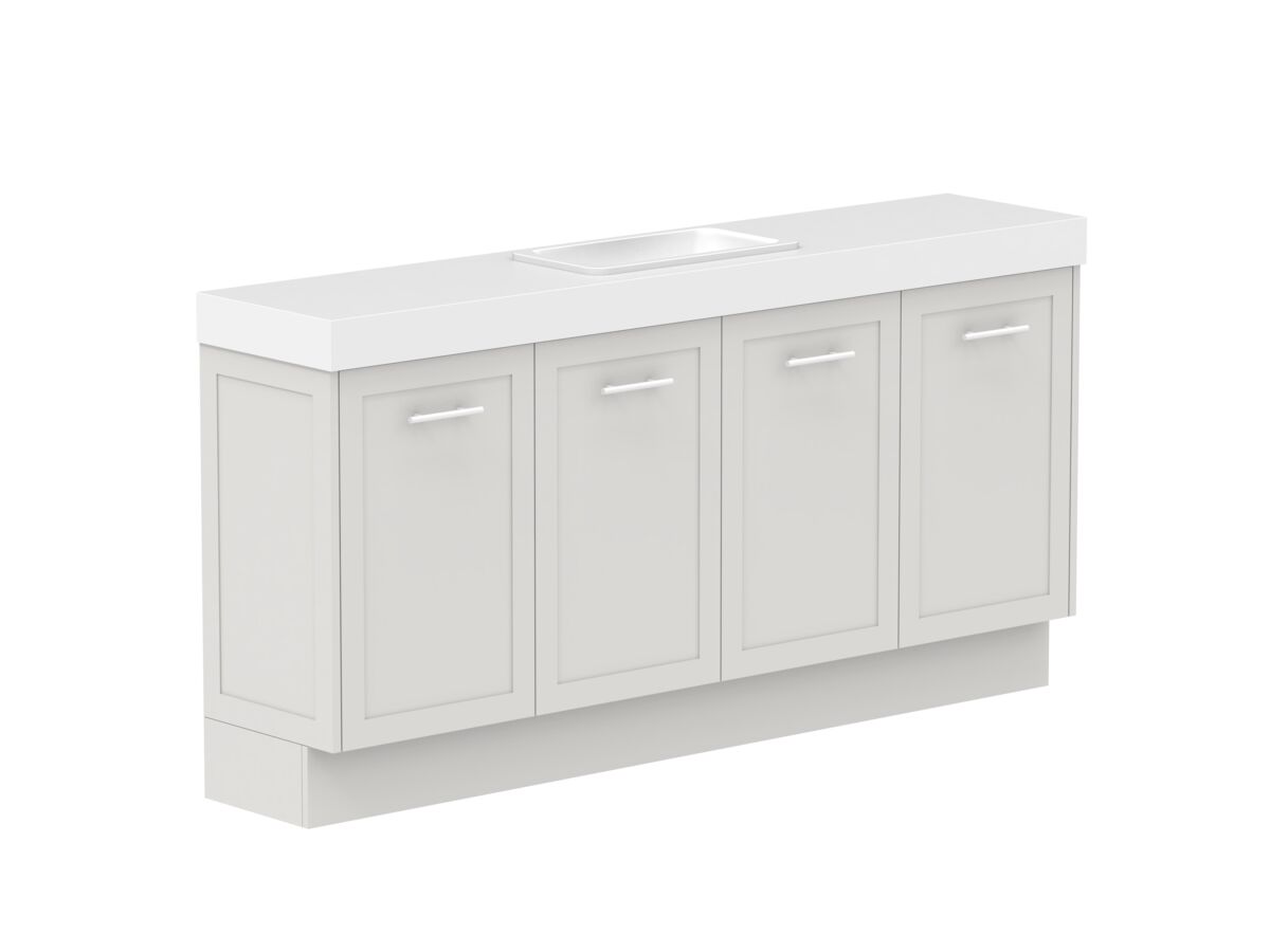 Reece Kado Lux Ensuite All Door 1800mm Floor Mounted Vanity Centre Basin 90mm Durasein Top