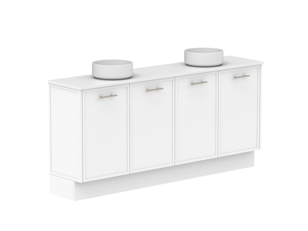 Reece Kado Lux Ensuite All Door 1800mm Floor Mounted Vanity Double Basin 20mm Caesarstone Mineral Top