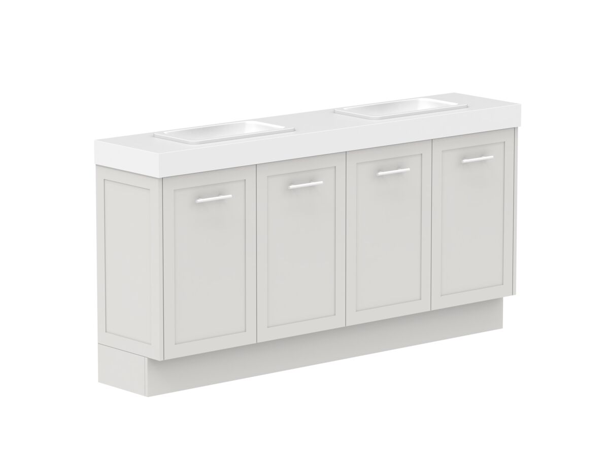 Reece Kado Lux Ensuite All Door 1800mm Floor Mounted Vanity Double Basin 90mm Durasein Top