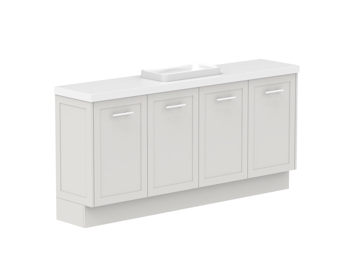 Reece Kado Lux Ensuite All Door 1800mm Floor Mounted Vanity Centre Basin 50mm Durasein Top