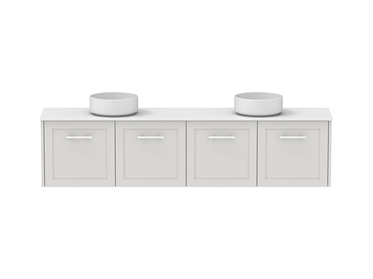 reece Kado Lux Ensuite All Door 1800mm Wall Hung Vanity Double Basin 12mm Durasein Top