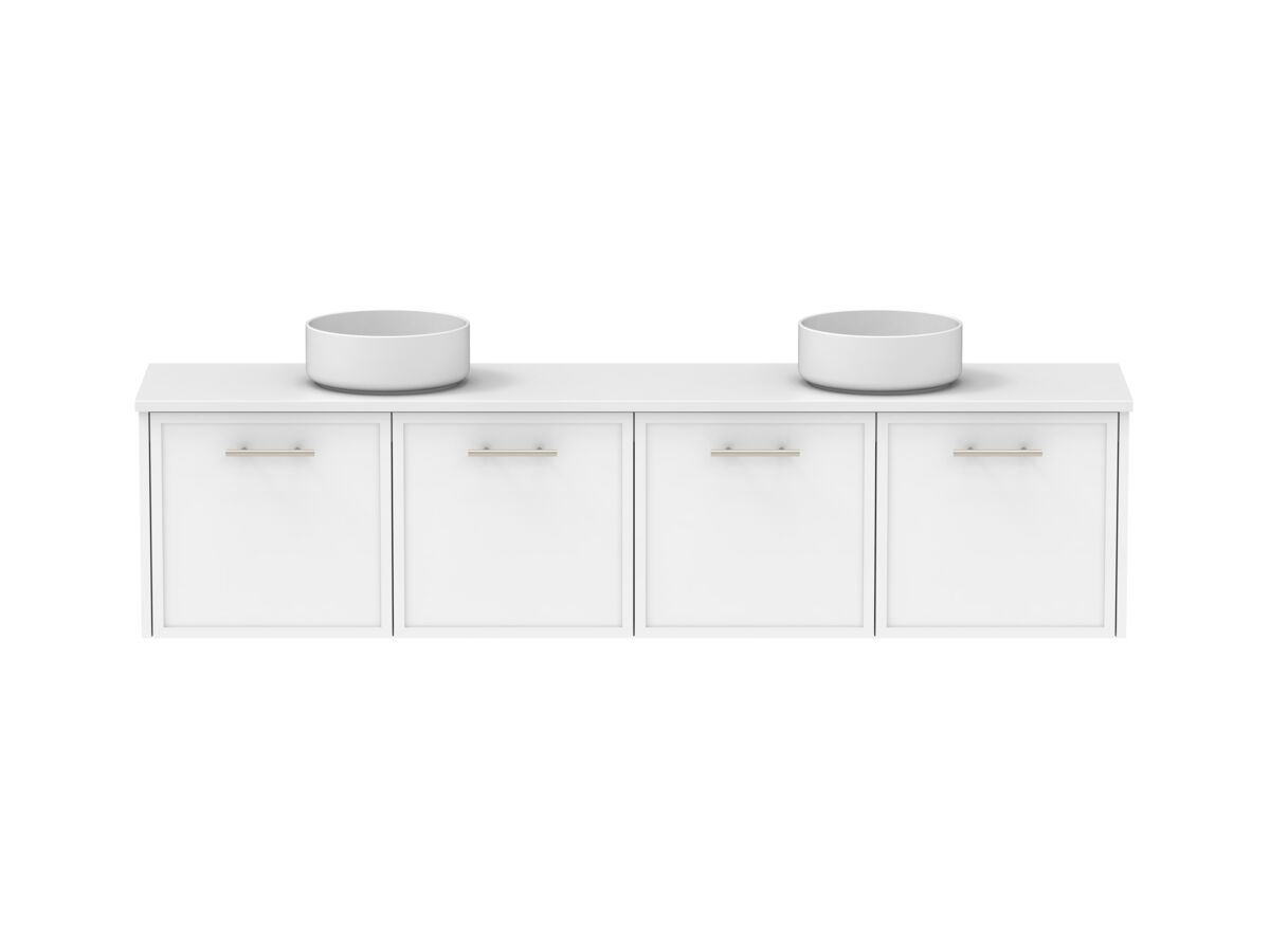 Reece Kado Lux Ensuite All Door 1800mm Wall Hung Vanity Double Basin 20mm Cherry Pie Top