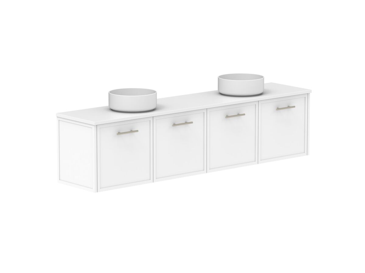 Reece Kado Lux Ensuite All Door 1800mm Wall Hung Vanity Double Basin 20mm Cherry Pie Top