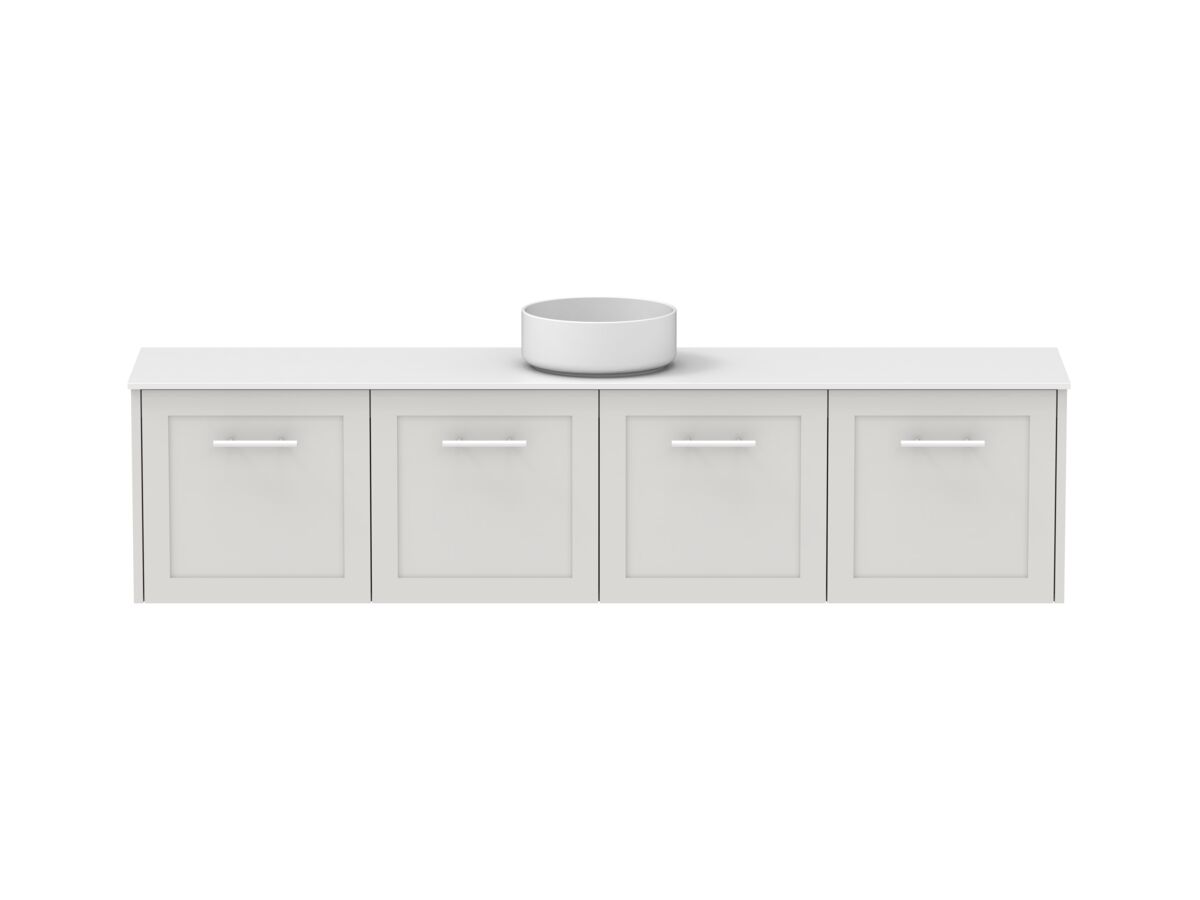 reece Kado Lux Ensuite All Door 1800mm Wall Hung Vanity Centre Basin 12mm Durasein Top