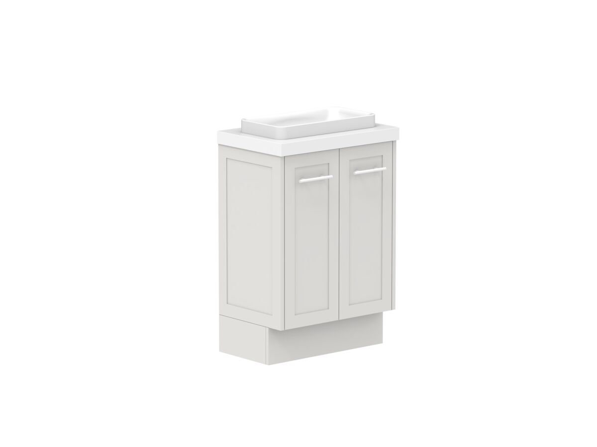 Reece Kado Lux Ensuite All Door 600mm Floor Mounted Vanity Centre Basin 50mm Caesarstone Mineral Top