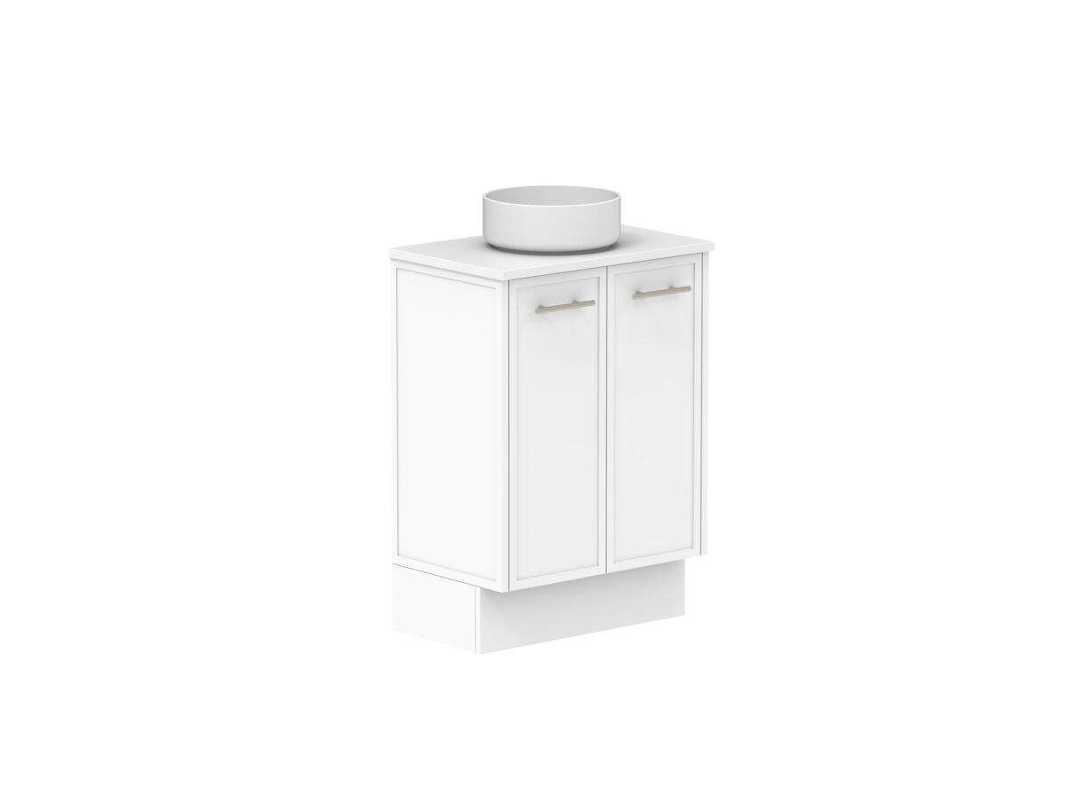 Reece Kado Lux Ensuite All Door 600mm Floor Mounted Vanity Centre Basin 20mm Caesarstone Mineral Top