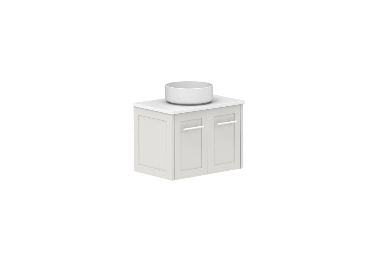 Reece Kado Lux Ensuite All Door 600mm Wall Hung Vanity Centre Basin 20mm Cherry Pie Top