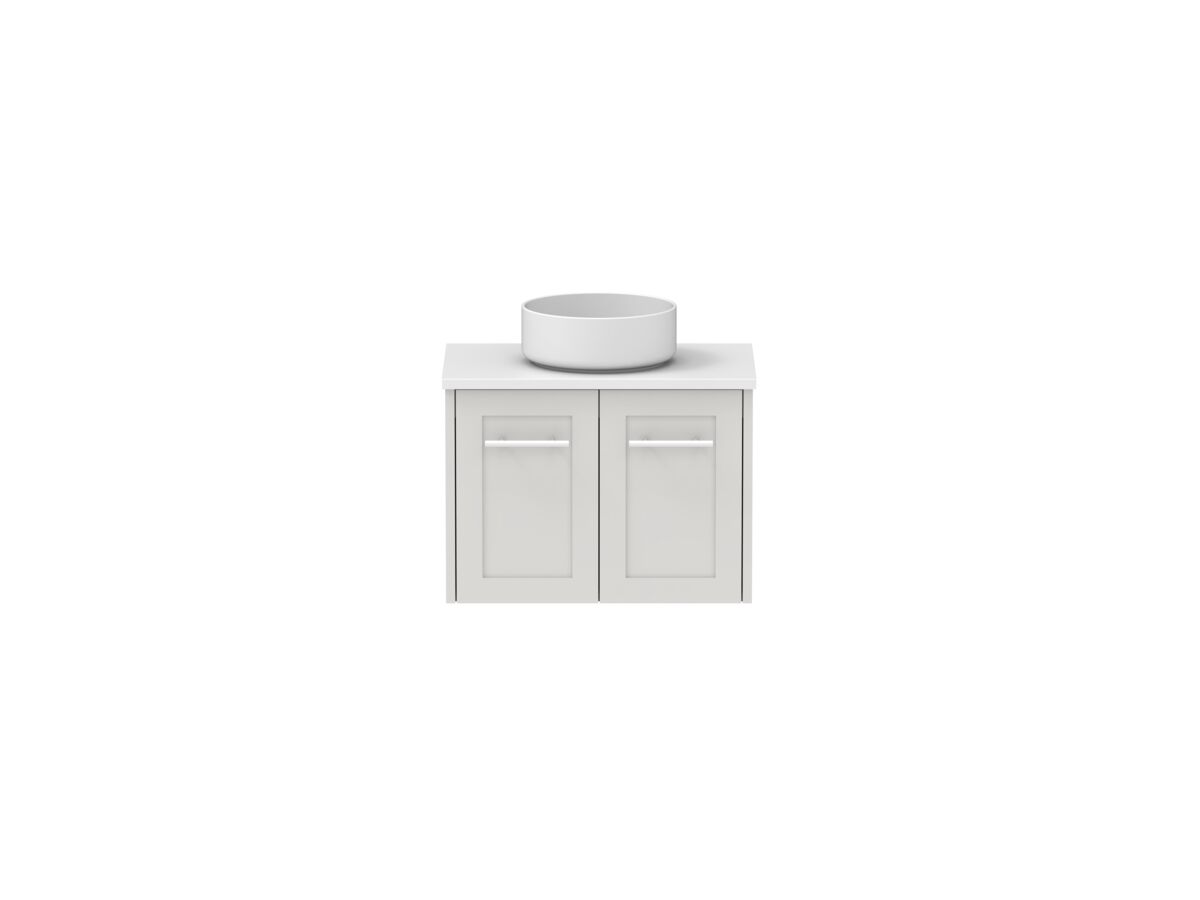 reece Kado Lux Ensuite All Door 600mm Wall Hung Vanity Centre Basin 20mm Cherry Pie Top