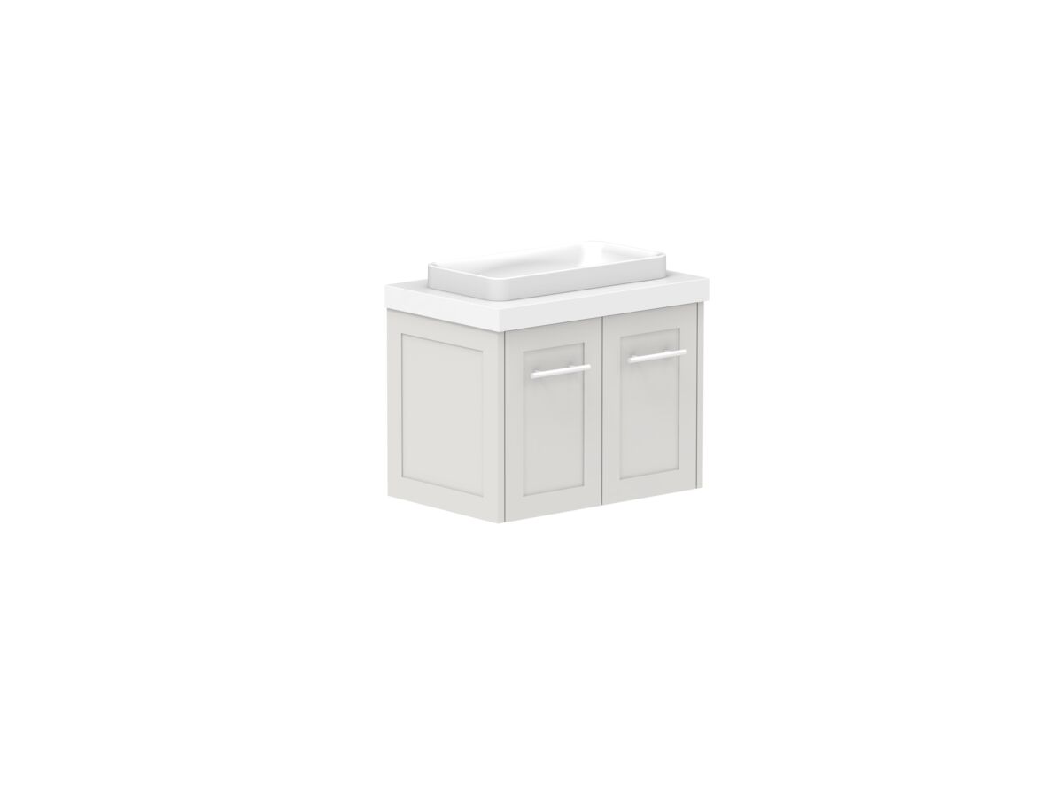 Reece Kado Lux Ensuite All Door 600mm Wall Hung Vanity Centre Basin 50mm Cherry Pie Top