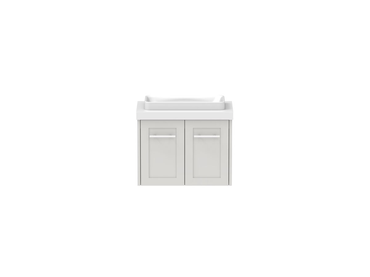 reece Kado Lux Ensuite All Door 600mm Wall Hung Vanity Centre Basin 50mm Cherry Pie Top