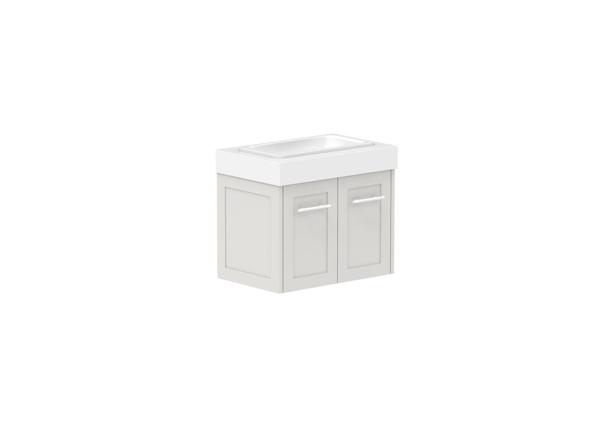 Reece Kado Lux Ensuite All Door 600mm Wall Hung Vanity Centre Basin 90mm Cherry Pie Top
