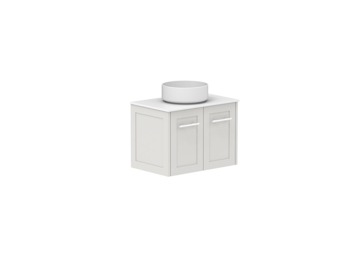 Reece Kado Lux Ensuite All Door 600mm Wall Hung Vanity Centre Basin 12mm Durasein Top