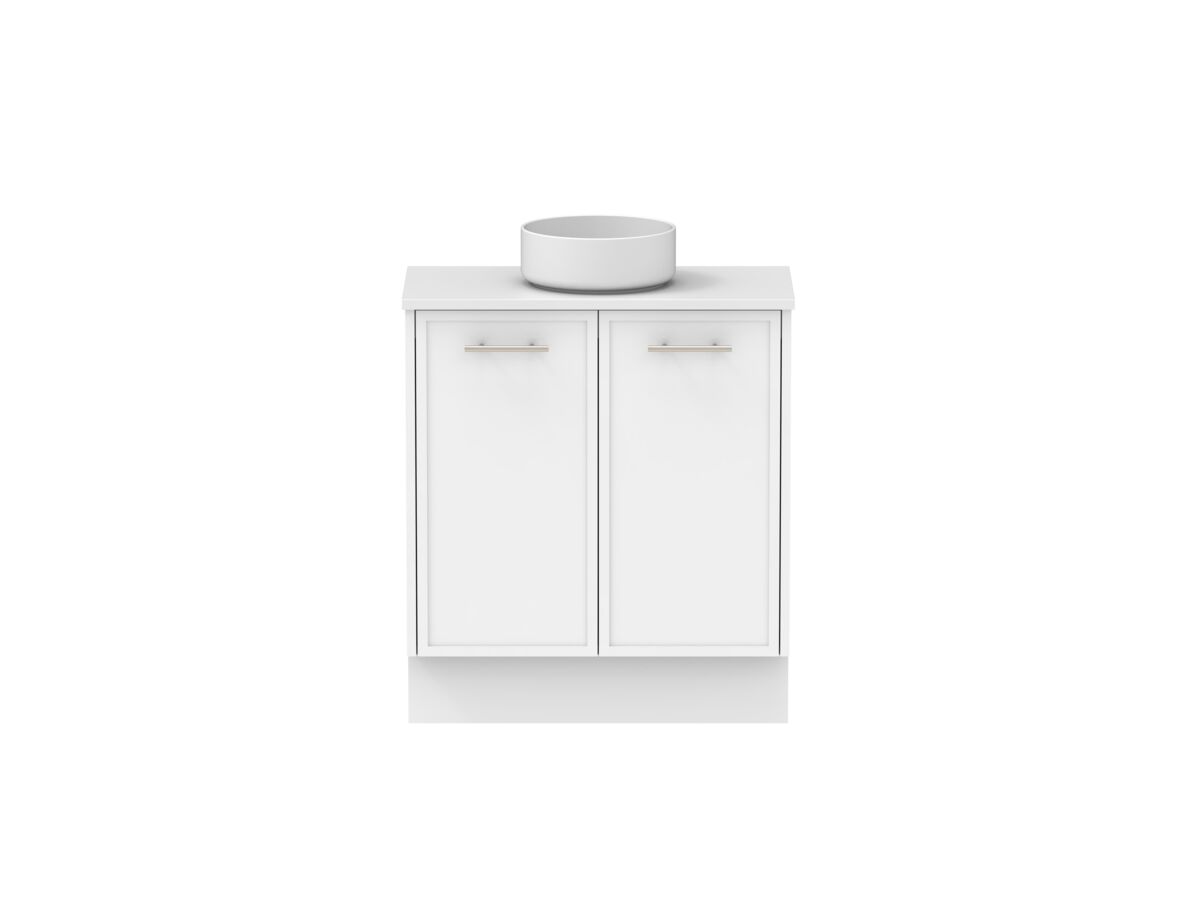 Reece Kado Lux Ensuite All Door 750mm Floor Mounted Vanity Centre Basin 20mm Caesarstone Mineral Top