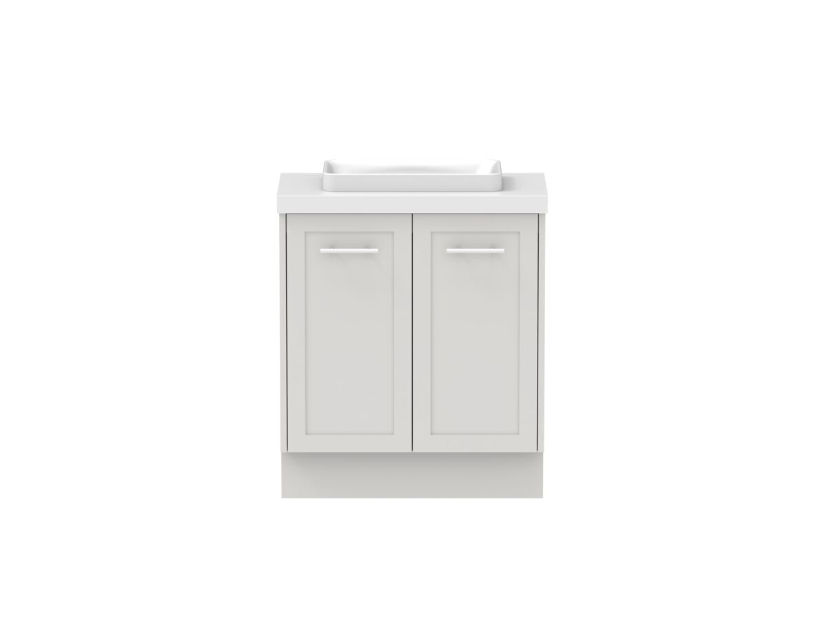 reece Kado Lux Ensuite All Door 750mm Floor Mounted Vanity Centre Basin 50mm Cherry Pie Top