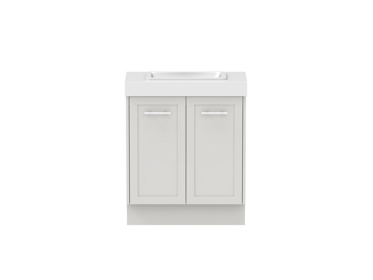 reece Kado Lux Ensuite All Door 750mm Floor Mounted Vanity Centre Basin 90mm Caesarstone Mineral Top