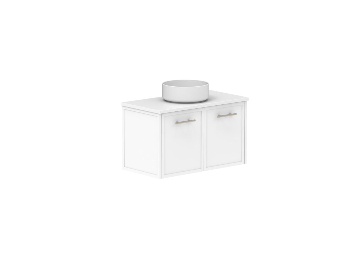 Reece Kado Lux Ensuite All Door 750mm Wall Hung Vanity Centre Basin 20mm Cherry Pie Top