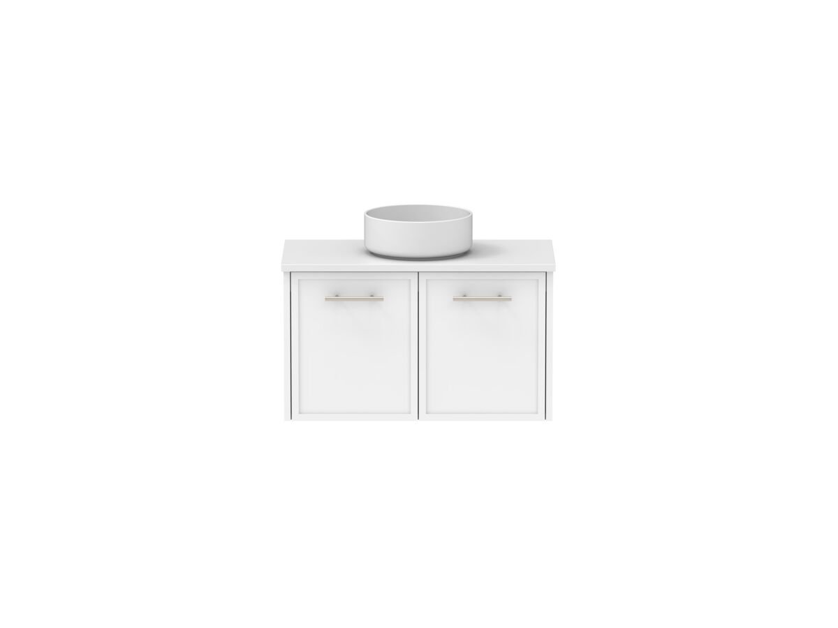 Reece Kado Lux Ensuite All Door 750mm Wall Hung Vanity Centre Basin 20mm Cherry Pie Top