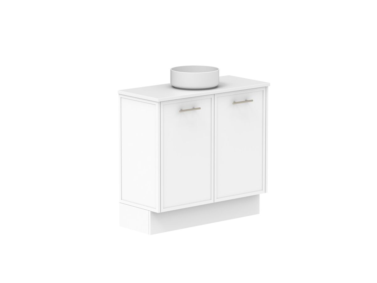 Reece Kado Lux Ensuite All Door 900mm Floor Mounted Vanity Centre Basin 20mm Cherry Pie Top