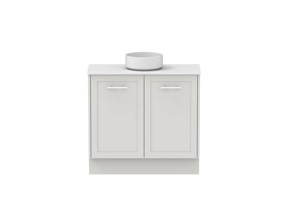 reece Kado Lux Ensuite All Door 900mm Floor Mounted Vanity Centre Basin 20mm Cherry Pie Top