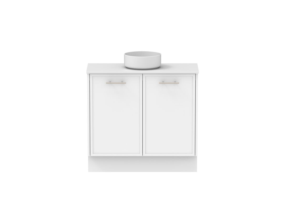 Reece Kado Lux Ensuite All Door 900mm Floor Mounted Vanity Centre Basin 20mm Caesarstone Mineral Top