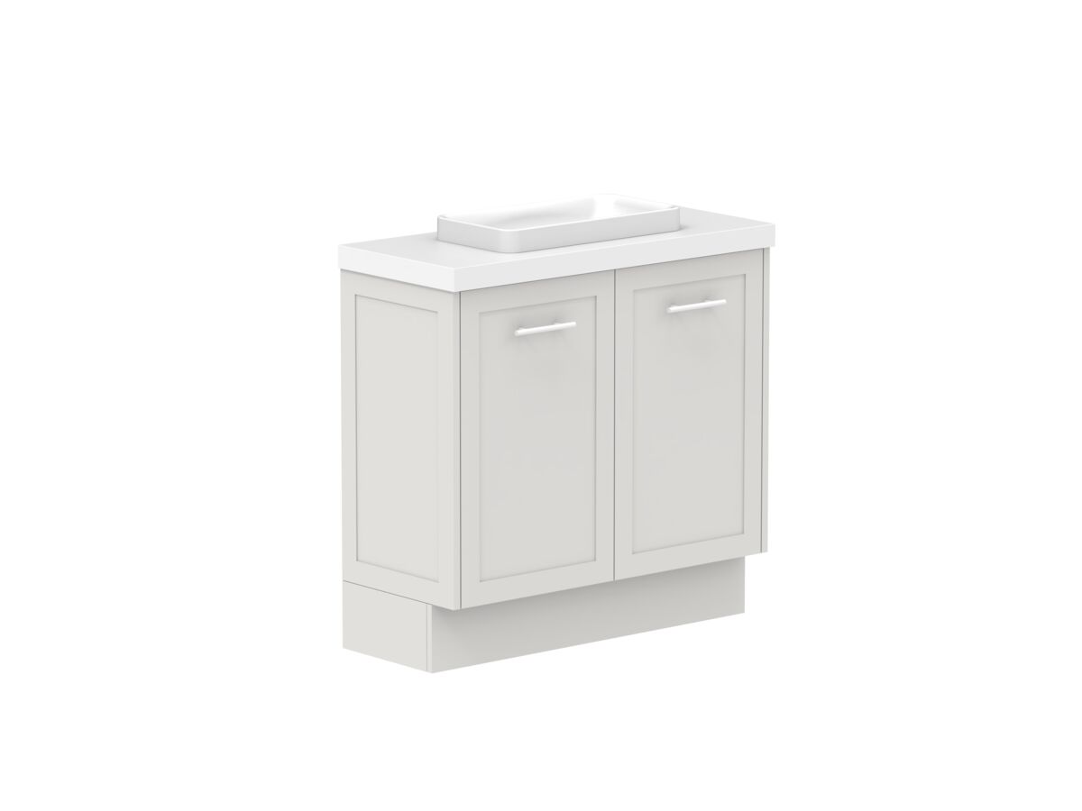 Reece Kado Lux Ensuite All Door 900mm Floor Mounted Vanity Centre Basin 50mm Cherry Pie Top
