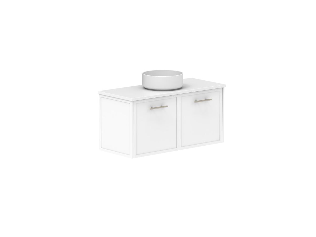 Reece Kado Lux Ensuite All Door 900mm Wall Hung Vanity Centre Basin 20mm Cherry Pie Top