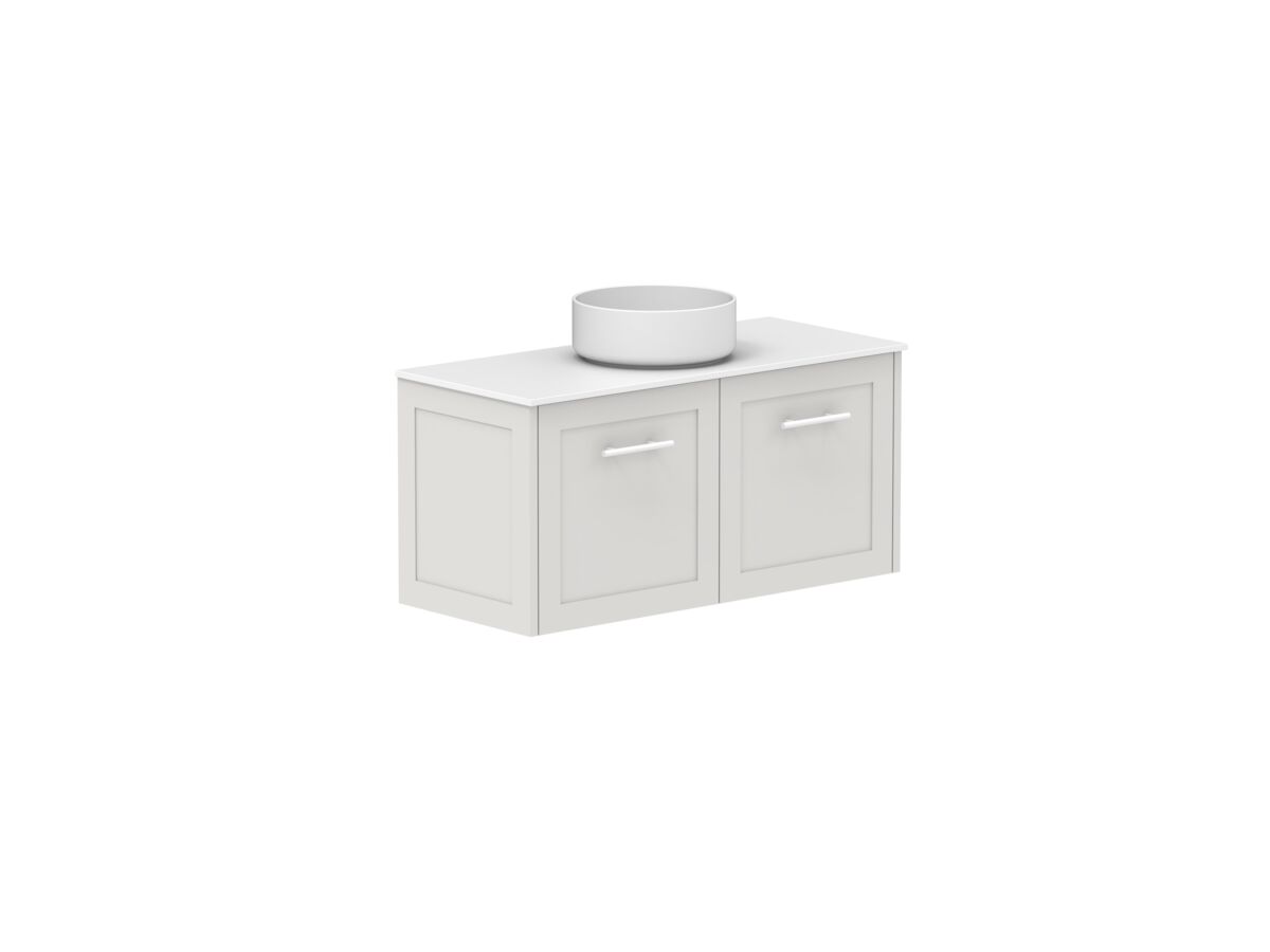 Reece Kado Lux Ensuite All Door 900mm Wall Hung Vanity Centre Basin 12mm Durasein Top