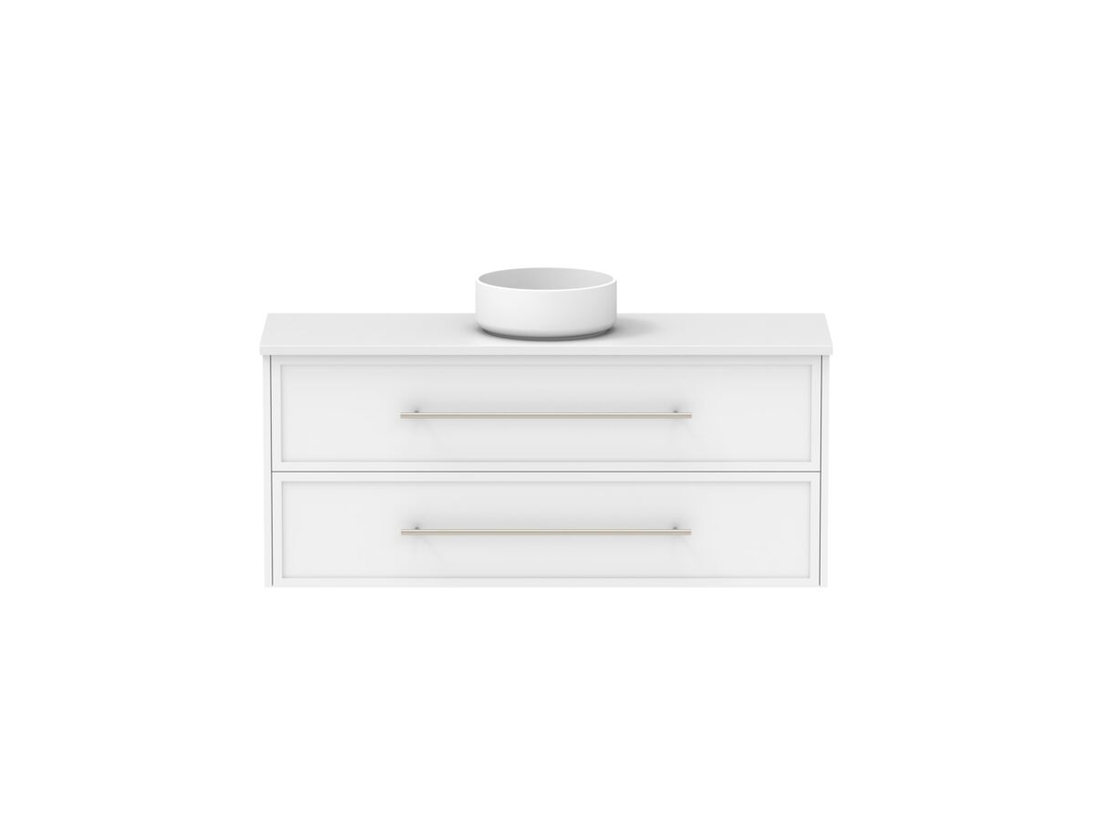 Reece Kado Lux Ensuite All Drawer Twin 1200mm Wall Hung Vanity Centre Basin 20mm Cherry Pie Top