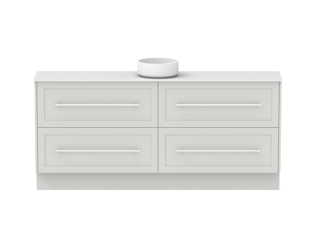 reece Kado Lux Ensuite All Drawer Twin 1800mm Floor Mounted Vanity Centre Basin 12mm Durasein Top